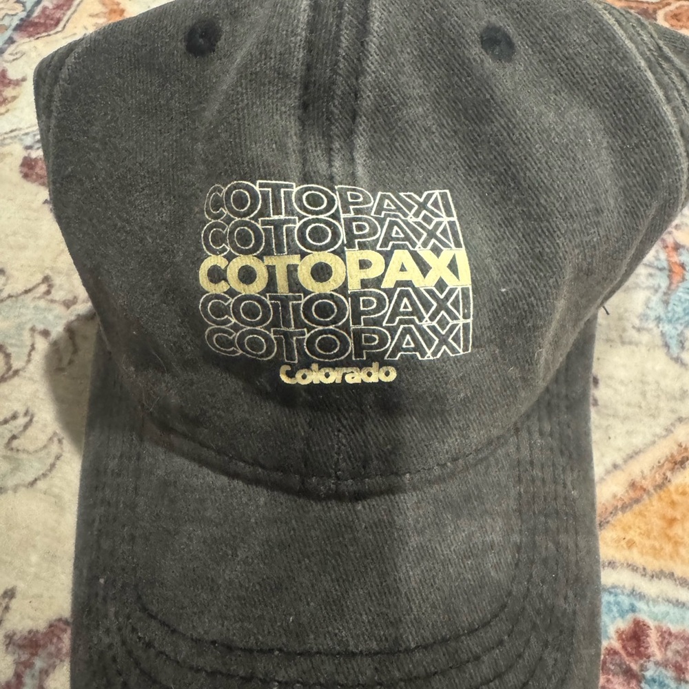 Cotopaxi Charcoal Cap with Yellow Logo